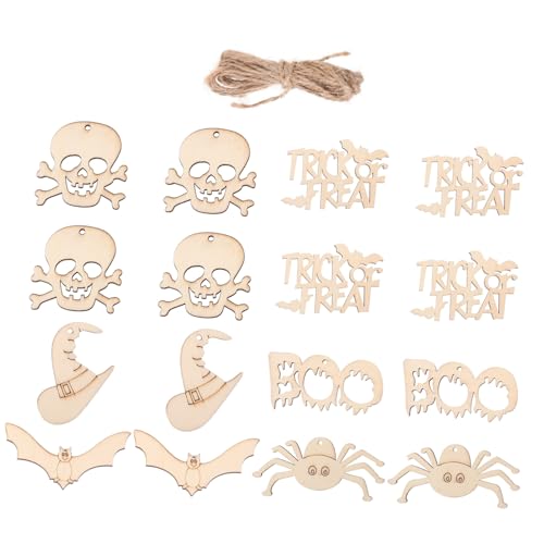 60Stücke Halloween Holz DIY Bastelausschnitte Unlackierte Holzornamente für Kreative Bastelprojekte Dekoration für Halloween Partys und 60Stücke Halloween Holz DIY Bastelausschnitte Unlackierte Holzornamente für Kreative Bastelprojekte Dekoration für Halloween Partys und von VICASKY