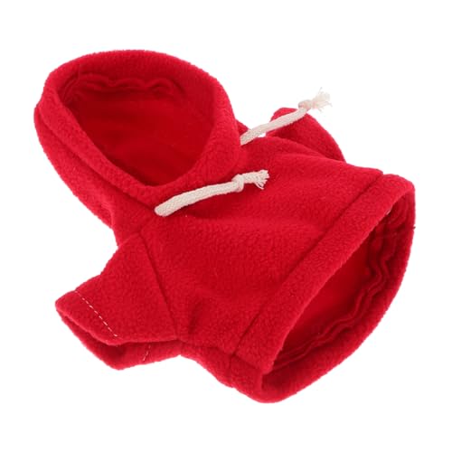 Plüschbärenkleidung süße Spielzeuge kleine Kleidung Kleidung Miniaturstatuen Plüschbär Kleidung Hoodie für Plüschtiere Puppenkleidung tragen DIY Puppen-Nähspielzeug Stoff rot VICASKY von VICASKY