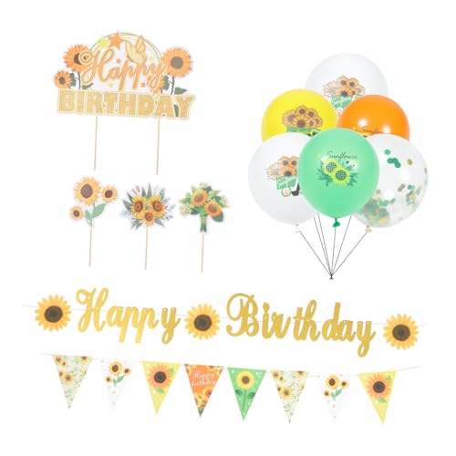 VICASKY 1 Satz Ballonanzug Luftballons Cupcake-Topper zum Geburtstag hängende Geburtstagsdekore party ballons partyballons Party-Kuchen- farbige Papierfähnchen Emulsion Yellow von VICASKY