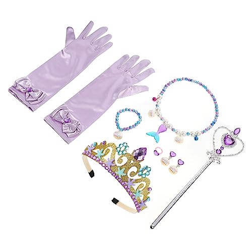 VICASKY 1 Satz Meerjungfrau Dekoration Kinder-meerjungfrau-partytütenfüller Meerjungfrau Krone Kinderschmuck Muschelschmuck Accessoires Für Teenager-mädchen Mädchenschmuck Polyester Violet von VICASKY