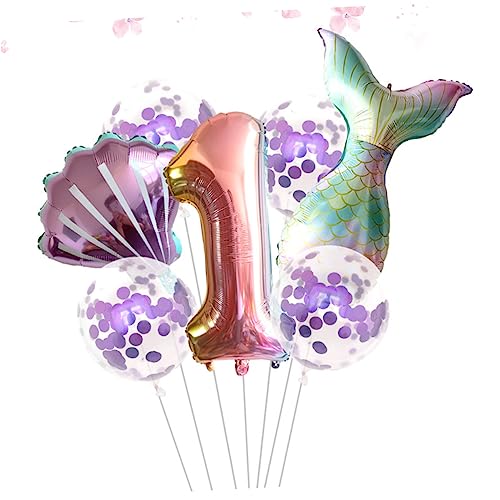 VICASKY 1 Satz Meerjungfrau-Thema-Ballon-Set Partydekorationen Girlanden-Kit wandverkleidung wand polsterung wasserballon luftballone Partyzubehör Geburtstags-Layout-Ballons Aluminiumfolie von VICASKY