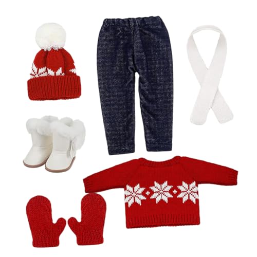 VICASKY 1 Satz Puppe Weihnachtskostüm kleines Puppenoutfit Puppenkleidung Puppendekore Outfits puppenschuhe Festliche Kleidung Puppenspielzeugzubehör Puppenkostüm selber Machen Baumwolle von VICASKY