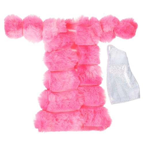 VICASKY 1 Satz Puppenkleidungszubehör dekorative Puppenweste Puppenkleidungs-Outfit Puppen Kleidung Puppen Klamotten Spielzeug Set Wiederverwendbares Puppenkostüm Puppenzubehör Plüsch Rosa von VICASKY