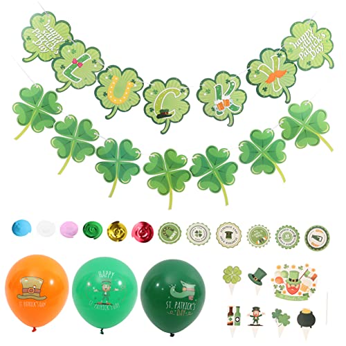 VICASKY 1 Satz Vier blättriges Kleeblatt ballons balloons tortendekoration Girlande schnelle Geburtstagsdekorationen Party-Layout-Requisiten st. Patrick's Day Partyzubehör Emulsion von VICASKY