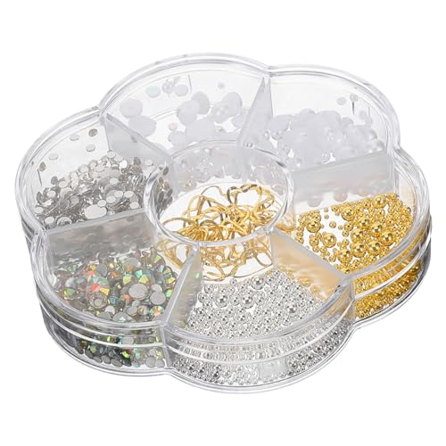 VICASKY 1 Schachtel Nail Art Perlen Schmuck für Nageldesign Dekorative Nagelcharms mit Glitzer und Perlen für Maniküre Zubehör für Besondere Anlässe VICASKY 1 Schachtel Nail Art Perlen Schmuck für Nageldesign Dekorative Nagelcharms mit Glitzer und Perlen für Maniküre Zubehör für Besondere Anlässe von VICASKY