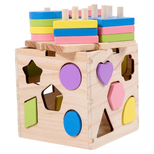 VICASKY 1 Set Geometrische Formen Sortierbox Für Lustiges Kompaktes Holzspielzeug Zur Der Sensorischen Fähigkeiten Und Frühkindlichen Entwicklung von VICASKY