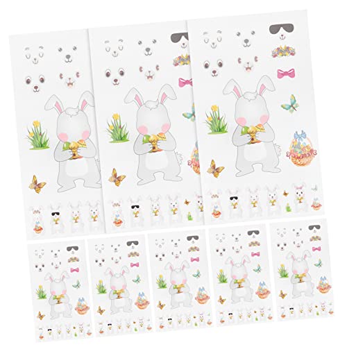 VICASKY 10 Blatt Osteraufkleber Hasen Aufkleber Scrapbook Stickers ostergeschenke verpackung Ostereier Sticker Selbstklebende Aufkleber Geburtstag Aufkleber Partyartikel liefert Plastik von VICASKY