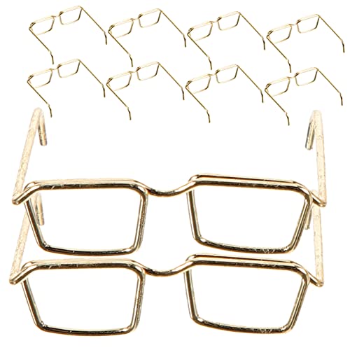 VICASKY 10 STK Brillengestell Puppe Mini-Brille Spielzeug Mikro Schnapsgläser Golden Stahl von VICASKY