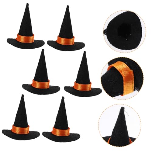 VICASKY 10 Stk Halloween-Zwergmütze Miniatur-Puppenhüte schwebender Hexenhut Hasenmütze Halloween Hexenhut Halloween Dekoration Hut Hexenhut Requisite dekorativer Hexenhut Filzstoff Black von VICASKY