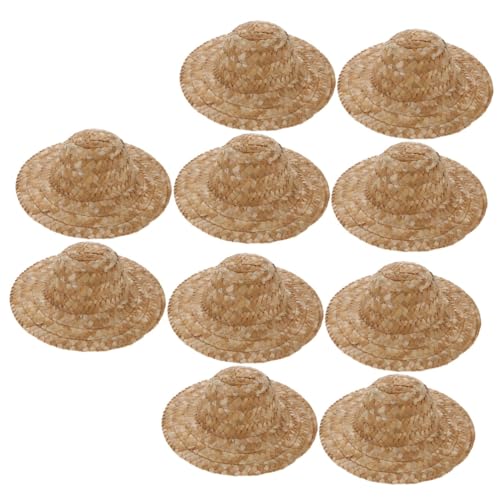 VICASKY 10 Stk Hut malen Miniatur-Puppenhüte Strohhut zum Basteln Mini-Strickmütze Strohhut Hut für DIY kinder strohhut DIY Strohhut Hut zum Selbermalen hut zubehör selber machen von VICASKY