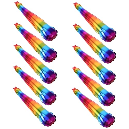 VICASKY 10 Stk Regenbogen-Ballonstab cheerleading zubehör Cheer Sticks Cheer-Stick aufblasbare Krachmacher Aufblasbare Ballonstäbe Fußball Krachmacher Regenbogenballon Aluminiumfolie von VICASKY