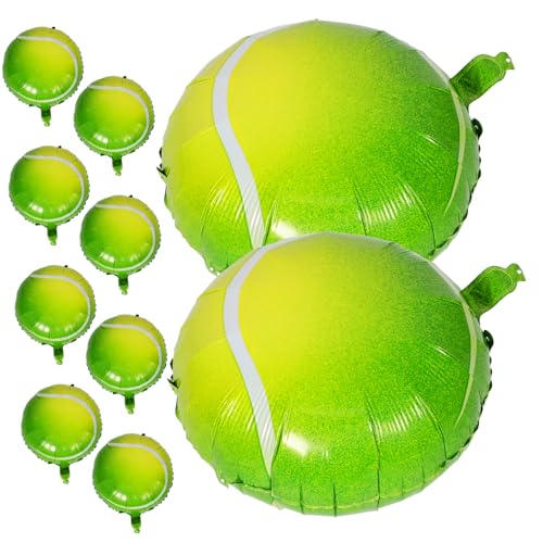 VICASKY 10 Stück Aufblasbarer Tennis Ballon Sportausschnitte Ballon Babyparty Ballon Sport Party Ballons Geschlecht Offenbaren Ballons Großer Tennis Ballon Tennisschläger Ballons von VICASKY