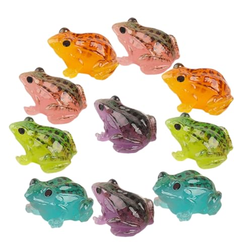 VICASKY 10 Stück Mikro Landschaftsfrosch Mini Frösche Heimdekoration Mini Tier Tischdekoration Niedliche Bürodekoration Lebendige Frosch Zimmerdekoration Froschfiguren von VICASKY