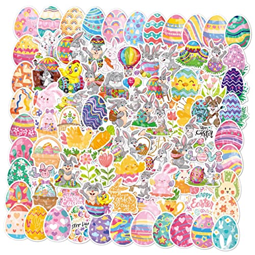 VICASKY 100 Stück Aufkleber für Wasserflaschen tapetenablöser Ostereier Sticker Geschenkidee Ostern car Stickers Selbstklebende kofferaufkleber Scrapbooking-Aufkleber Vinyl-Aufkleber von VICASKY