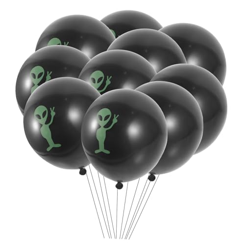 VICASKY 100 Stück Hochzeits Luftballons Emulsion Große Alien Luftballons Alien Geburtstagsdekoration Babyparty Luftballons von VICASKY