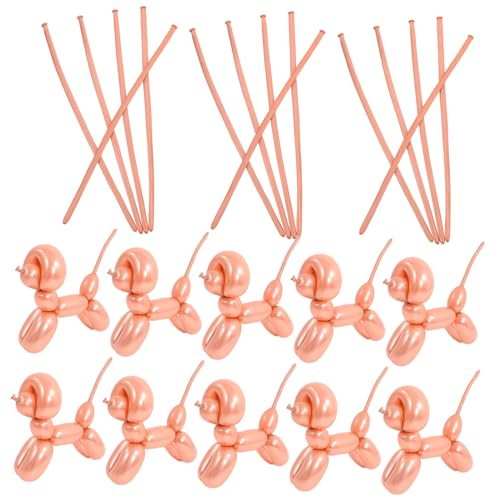 VICASKY 100 Stück Luftballons Langer Ballon Partyzubehör Ballonmodellierung Szenenlayout Ballonornamente Roségold Emulsion von VICASKY