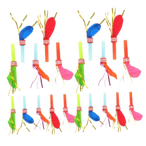 VICASKY 100 Stück Party Blowouts Ballon Plowouts Krachmacher Blow Outs Pfeifen Kinder Party Gebläse Zubehör Krachmacher Kinderspielzeug von VICASKY