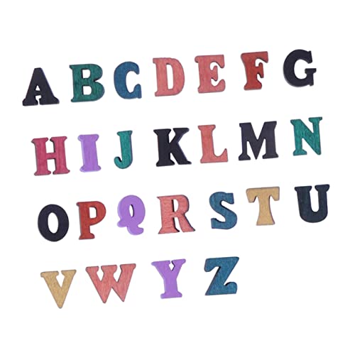 VICASKY 100St hölzerne Verzierungen Minispielzeug für Kinder Puzzle-Spielzeug Alphabet-Spielzeug Miniaturdekoration Scrapbook scheckheft Decor Bastelmaterial aus Holz Holzscheibe Bambus von VICASKY