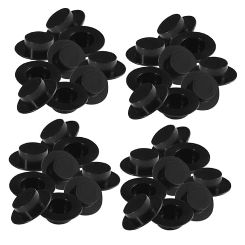 VICASKY 100st Zarte Miniaturhüte Austauschbare Kleine Hüte DIY-versorgung Leere Cupcake-Topper Austauschbare Mini-hüte Puppenbastelhüte Austauschbare Puppenhüte Mini-Zylinder Black Plastik von VICASKY