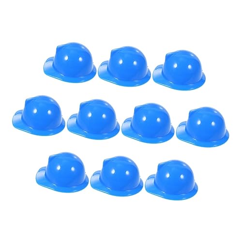 VICASKY 10St Mini-Bauhut tiermütze doll Accessories Puppenhut Dekoration Dekorative Puppenmütze Spielzeughelm Hühner Helm Mini-Bauschutzhelm Haustier Mini-Helme Vogelhelm Plastik Blue von VICASKY