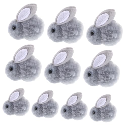 VICASKY 10St Plüsch Häschen Kaninchen Puppe Hase Cuddly Bunny Cute Accessories rucksackbeutel bisschen rucksacksauger Kleidung schmücken Bekleidungsversorgung Grey von VICASKY