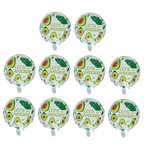 VICASKY 10st Geburtstag Luftballons Avocado-luftballons Fiesta-partyballons Avocado-partydekoration Fruchtballon Folienballons Geburtstagsfeier Ballon Avocado-ballon Sommerballons von VICASKY