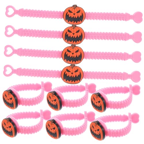 VICASKY 10st Halloween-partyzubehör Kürbis Armband Halloween-armbänder Süßes Oder Saures-armband Halloween-armband Skelett Armband Halloween-handgelenkringe Halloween-cartoon-armband Pvc von VICASKY