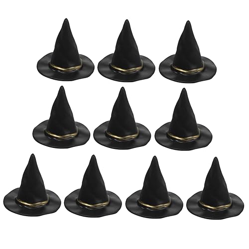 VICASKY 10st Hexenhut Miniatur Party-hexenhut Puppenhüte Mini-hüte Mini-hexenhüte Für Getränke Halloween-hexenmütze Hexenhut-minischilder – Sortiert Minihüte Zum Basteln Mini-hut Plastik von VICASKY