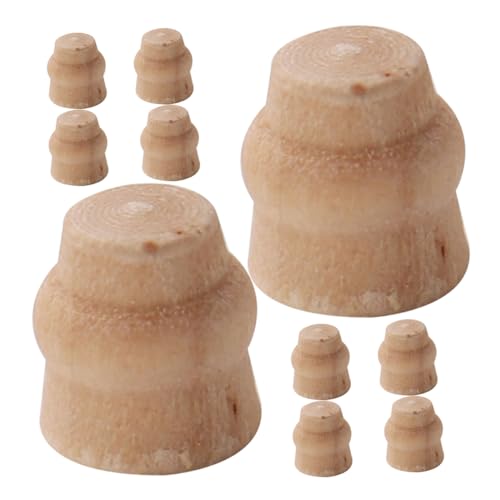 VICASKY 10st Mini-tischzubehör Holzfüße Für Mini-möbel Mini-verzierung Mini-hockerbeine Mini- -Requisiten Zum Selbermachen Puppenhaus-versorgung Miniatur-möbelbeine Beige Lotusbaum von VICASKY