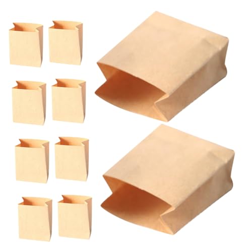 VICASKY 10st Puppenhaus-verpackungsbeutel Mini-Sachen Puppenhauszubehör Picknick Papiertüten Mini- -backbeutel Mini-Szene-papiertüte Mini-haustasche Kekstüten Kraftpapier Light Brown von VICASKY