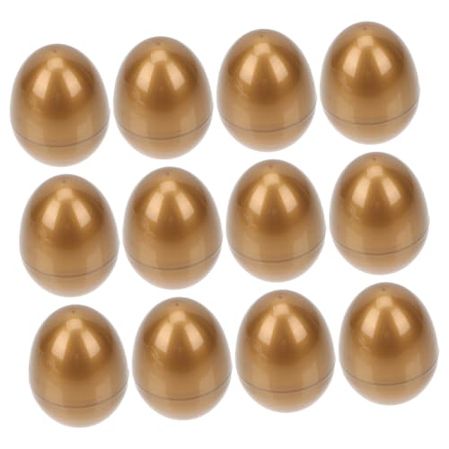 VICASKY 12 Stk Ostereier gefüllte Ostern goldene Eier Osterkorb Stuffers klares Osterei easter egg set easter egg decoration Osterei-Verzierungen -Süßigkeiten-Boxen Plastik von VICASKY