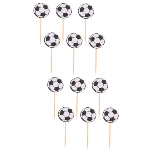 VICASKY 120 Stück Fußball Kucheneinsätze Fußball Cupcake Topper Kuchendekorationen Sport Cupcake Topper Geburtstagskuchendekorationen Party Dessert Topper Fußball Kuchendekoration von VICASKY