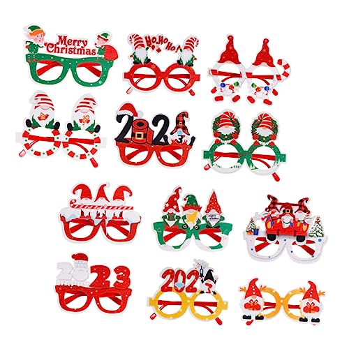 VICASKY 12St 2023 weihnachtsbrille kinderferngläser weihnachtsmotiv 3D-Weihnachtsbrille Requisiten für Weihnachtsfotos Party Weihnachtsbrillengestelle Weihnachtsfeier Brille Filzstoff von VICASKY