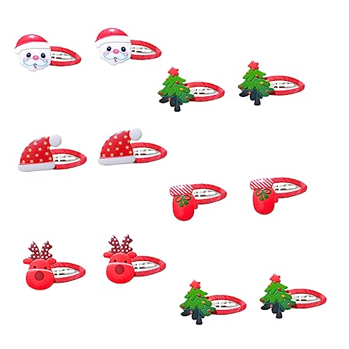 VICASKY 12St Haarschmuck für Weihnachten kinder haarschmuck cute hair clips Haarschmuck für Kinder Schnappclips kein Verrutschen Mini-Haarklammern -Haarnadel schöne Haarspange Plastik von VICASKY