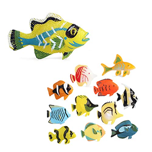 VICASKY 12St Modell Fisch tierisches Kinderspielzeug Gel Hai- kinderzimmer zubehör für Desktop-Meerestierspielzeug Tischdekoration mit Meerestieren PVC von VICASKY