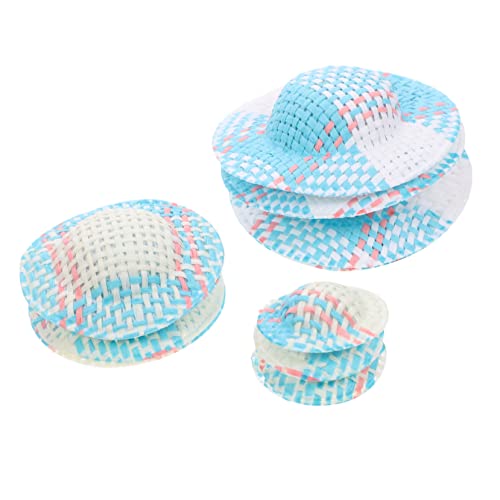 VICASKY 12St gestreiftes Hutzubehör Puppen Kleidung Puppen Klamotten Puppenhut-Set -Hexenhut Mini-Puppen Mini-Kappe Spielzeuge Deckel Miniaturhüte für Puppen Mini-Hut- Papier Blue von VICASKY