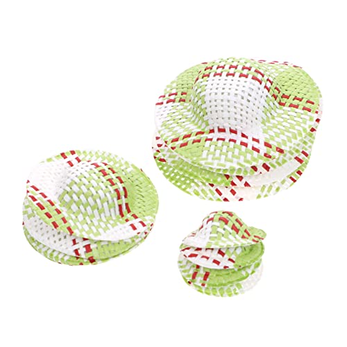 VICASKY 12St gestreiftes Hutzubehör doll Accessories spielgeschirr Spielzeughut Puppenhut naturvibes Kinderwagen Mini-Hut Miniatur-Hut- Mini-Puppenmütze Papier Green von VICASKY