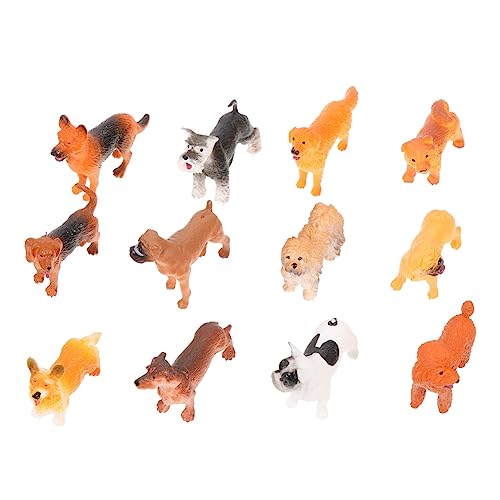 VICASKY 12st Hundemodell Tischdekoration Für Hunde Figetsss Spielzeug Mini-hundeschmuck Realistische Hundefiguren Mini-hundefiguren Hund Cupcake Topper Kuchendeckel Für Hunde Miniatur PVC von VICASKY