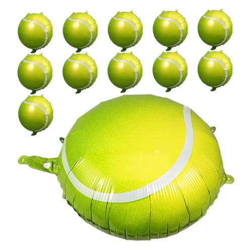 VICASKY 12st Tennisballon Große Luftballons Baseball-ballons Luftballons Für Sportpartys Heliumballons Blaue Luftballons Zahlenballons Tennisschläger-ballons Aluminiumfolie Green von VICASKY