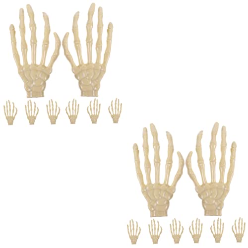 VICASKY 16 STK Skeletthand Halloween Theme Halloween wanddeko Geheimraum realistisches Skelett Halloween-Partyzubehör Halloween-Skelettpfähle Halloween-Skelett-Handstütze Plastik Beige von VICASKY