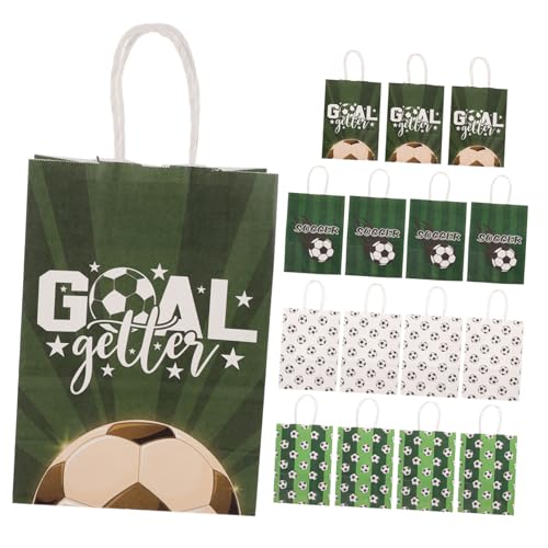 VICASKY 16 Stück Fußball Thementaschen Fußball Beutel Fußball Taschen Fußball Snack Taschen Dekorative Taschen Fußball Themen Taschen Süßigkeiten Behälter Taschen Für von VICASKY