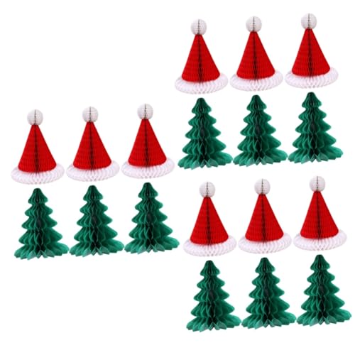 VICASKY 18 STK Weihnachtswabe weihnachtliche Herzstückdekoration hängender Wabenhut weihnachtsdeko Weihnachts Party Christbaumschmuck Party-Layout-Requisite Anhänger aus Wabenpapier von VICASKY