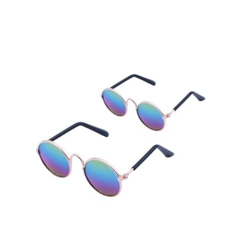 VICASKY 2 STK kleine Farbbrille trinkbrille fahhrad Brillen Puppe Dekor Gläser Brille für Puppenhaustier Hund Sonnenbrille Haustierbrille Mini-Sonnenbrille für Puppe Haustier Brille von VICASKY