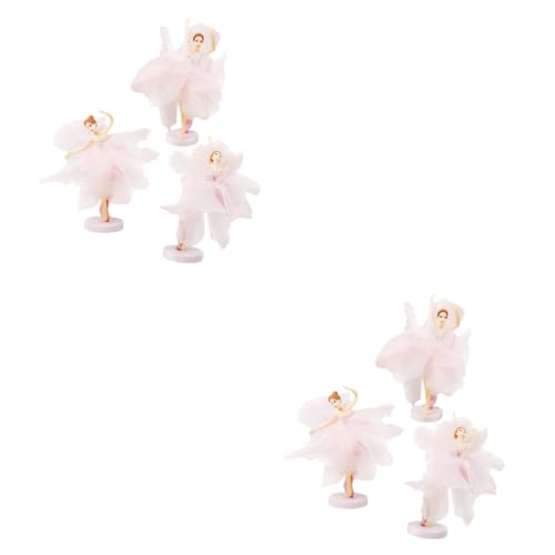 VICASKY 2 Sätze 6 Stk Ballettmädchen-ornamente Tischdekoration Thematisiert Babyparty-ballerina-thema Ballett Tortenaufsatz Tänzer Kuchen Ballerina-mittelstück Ballerina-figur Plastik Rosa von VICASKY