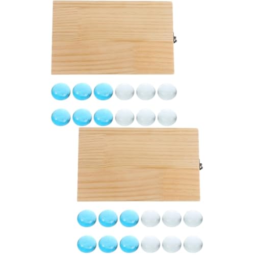 VICASKY 2 Sätze Mankala Mancala-Brettspiel Lernspielzeug Kinder-Schachspielzeug Edelstein-Schachspielzeug Logiktraining Schach Mancala-Spiel aus Holz Brettspiel aus Holzperlen Holz mancala von VICASKY