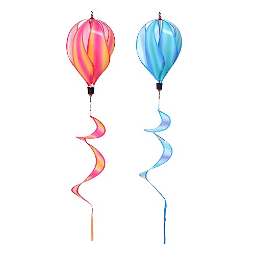 VICASKY 2 Stk Heißluft ballon Windst reifen Spiralwindmobil heiße Windspinner Heißluftballon Windrad partyknaller kinder regenketten schöne winddreher Regenbogen-Heißluftballons Stoff von VICASKY