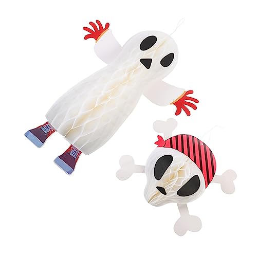 VICASKY Papiermaterial Gruseliger Geister Ornament Requisiten 2pcs Halloween Dekoration für Home Bar von VICASKY