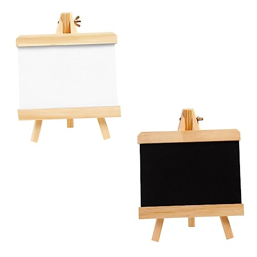 VICASKY 2 Stück Mini-Zeichenbrett Mini-Tischtafel Malbrett für Schreibtisch Whiteboard schreib tablet malbrett Tragbares Message Board kleine Tafel hölzern Black von VICASKY