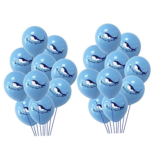 VICASKY 20 Stück Ballon Marine Party Haifisch Thema Wal Party Party Ornamente Mariposas Decorativas Para Pared Babyparty Party Party Dekoration Blaue Emulsion von VICASKY