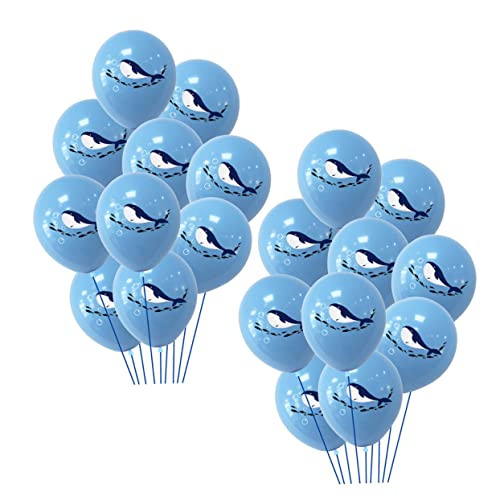 VICASKY 20 Stück Ballon Party Ornamente Wal Party Hai Thema Marine Party Mariposas Decorativas Para Pared Babyparty Party Party Dekoration Emulsion Blau von VICASKY